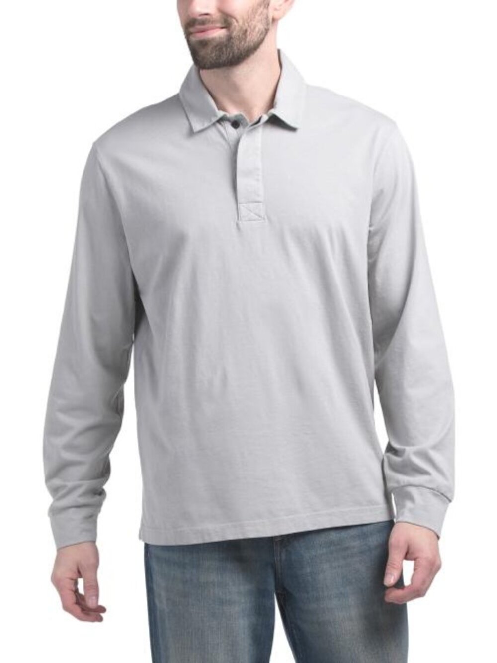 Rag & Bone Tomas Washed Rugby Polo Grey